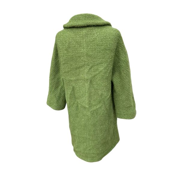 Vintage 1960s Green Wool Boucle Double Breasted Coat MINT Jackie O Chic Womens M - Picture 8 of 15